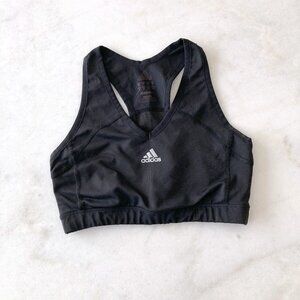 Adidas black sports bra, v-neck, racerback